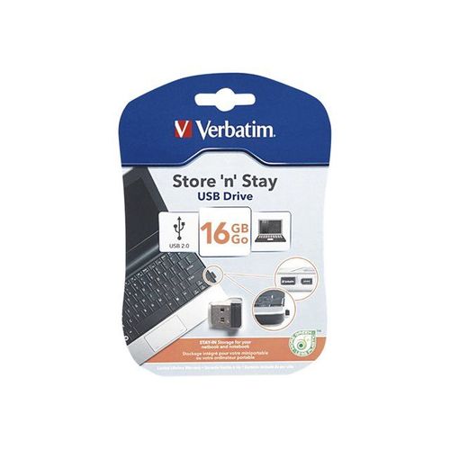 Verbatim Store 'n' Stay USB Drive - Clé USB - 16 Go - USB 2.0 - noir