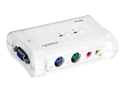 TRENDnet TK 208K - Commutateur écran-clavier-souris/audio - 2 x KVM / audio - 1 utilisateur local - de bureau