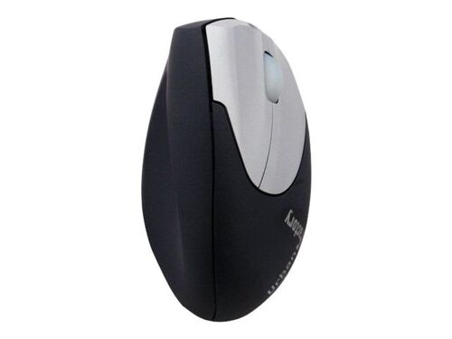 Urban Factory Ergonomic - Souris - pour droitiers - laser - 4 boutons - sans fil - 2.4 GHz - récepteur sans fil USB - noir