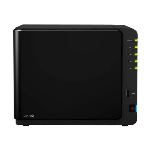 Synology Disk Station DS412+ - Serveur NAS - 4 Baies - SATA 3Gb/s - HDD - RAID 0, 1, 5, 6, 10, JBOD, disque de réserve 5 - RAM 1 Go - Gigabit Ethernet - iSCSI support - Conformité TAA