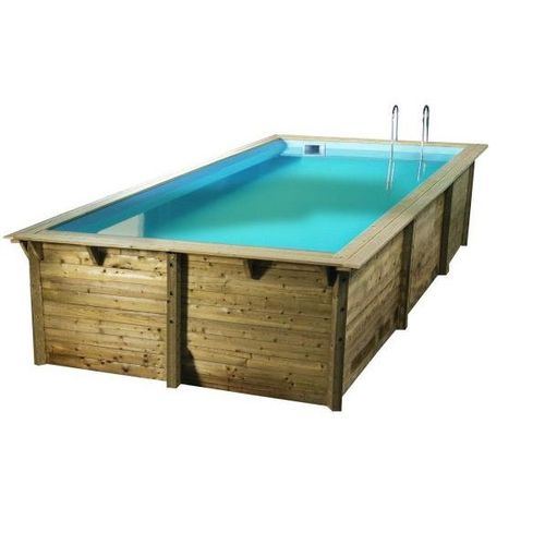 Piscine en bois rectangulaire Ubbink Azura 350 x 505 cm - Bleu
