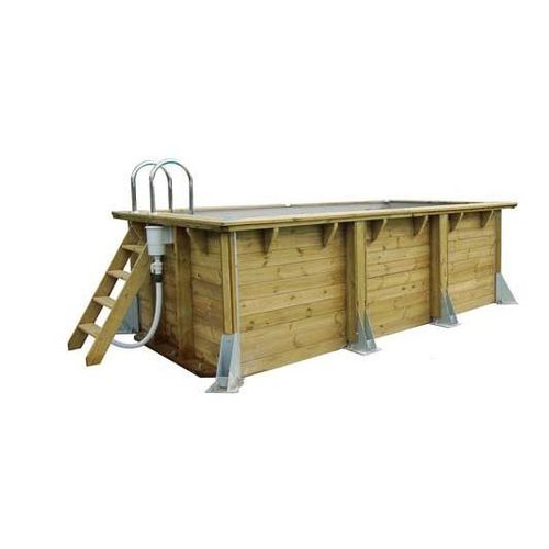 Piscine en bois rectangulaire Ubbink Linéa UrbanPool 250 x 450-Beige