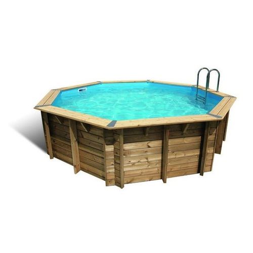 Piscine en bois octogonale Ubbink Océa 430 cm - Bleu
