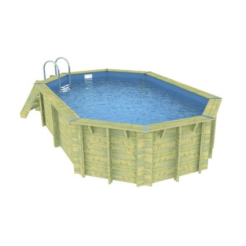 Piscine bois Azura 6,10 x 4,00 x 1,20 m - Liner bleu - Ubbink