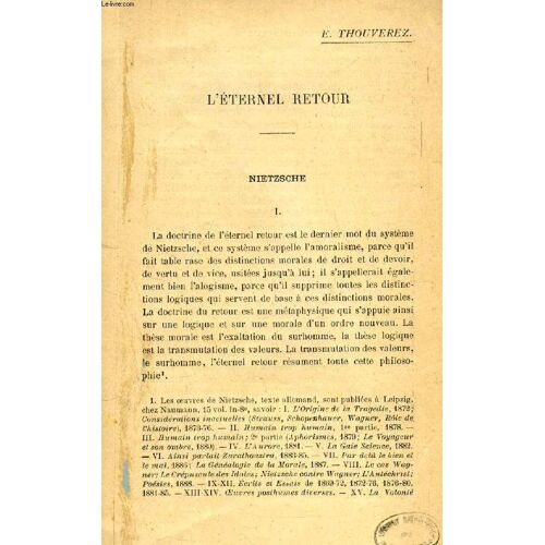 L'eternel Retour, Nietzsche (2 Tires A Part)