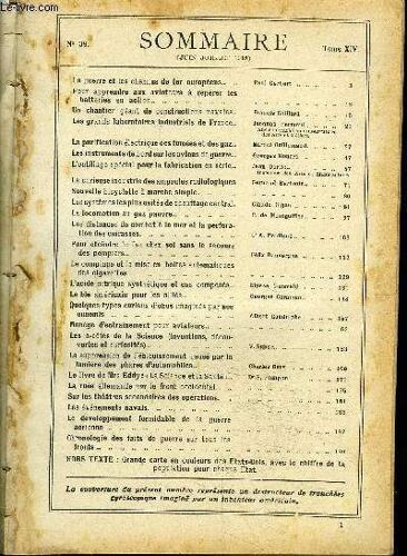 La Science Et La Vie N°39 Tome Xiv - La Guere Et Les Chemins De Fer Européens - Un Chantier Géant De Constructions Navales - Pour Éteindre Le Feu Chez Soi Sans  Le Secours Des Pompiers. - ...