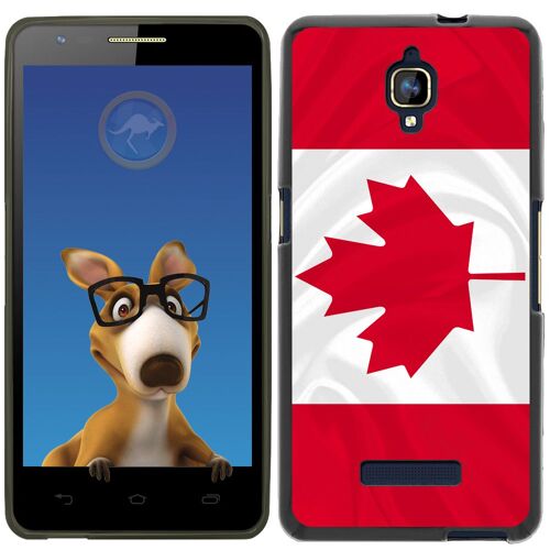 Coque Souple En Gel Noir Pour Orange Fova Avec Impression Motifs Drapeau Du Cana