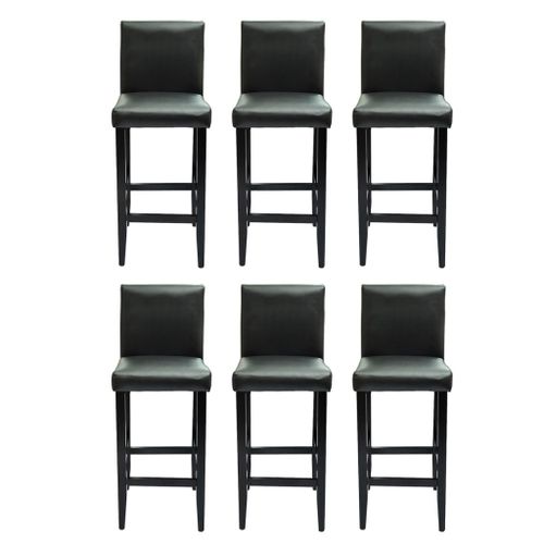 Tabourets De Bar 6 Pcs Noir Similicuir