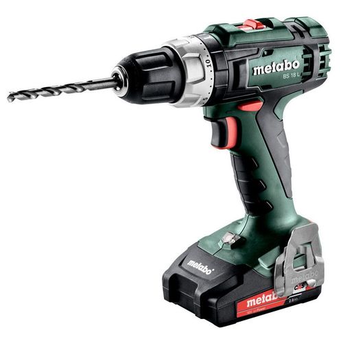 Metabo BS 18 L Perceuse-visseuse sans fil 2x18V/2Ah Li-Ion, Chargeur SC 60 Plus, Coffret (602321500)