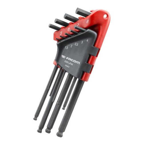 Jeu de 9 clés mâles coudées longues FACOM 83SH.JPAAPF - 6 pans - 1,5 à 8 mm