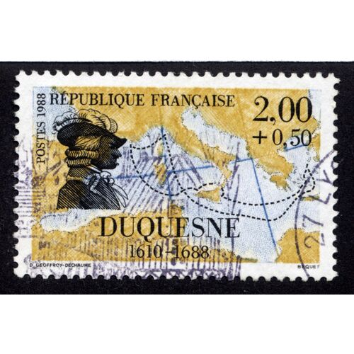 Timbre : 1988 Duquesne 1610-1688,République Française,Postes,2,00+0,50