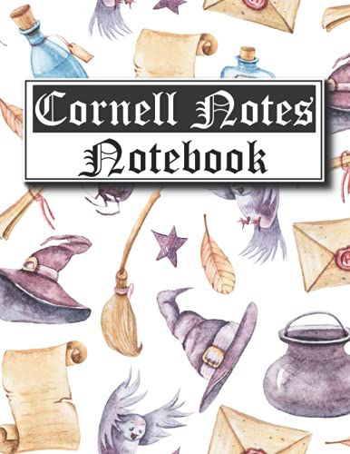 Cornell Notes Notebook With Graph Paper Grid: Quad Grid Note Taking System To Organize Notes For School, College And University With A Magic School Pattern Large Size 8.5x11