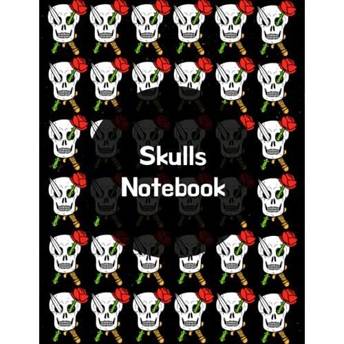 Skulls Notebook: Unruled Notebook 8.5 X 11