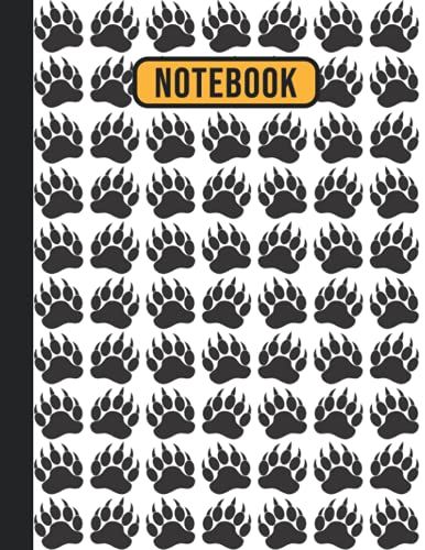 Notebook: Lined Notebook Paper 8.5x11 In, 100 Pages With Bear Paw Cover