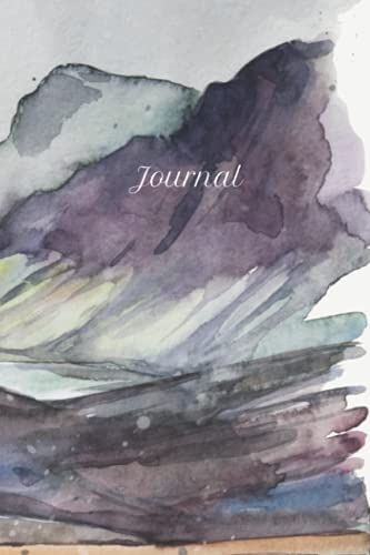 Journal: Lined Journal - Beautiful Watercolor Mountain Landscape Journal - Purple Grey Green Ruled Diary, Prayer, Gratitude, Writing, Travel, Notebook ... Teens Kids - 6x9 250 Pages - Ivory Paper