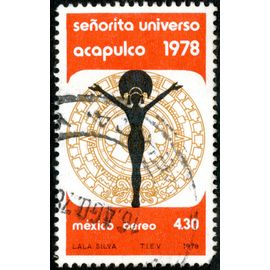 Timbre Oblitéré Mexico Aereo, Senorita Universo Acapulco 1978, 4.30