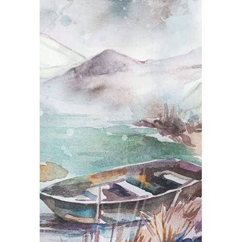 Journal: Lined Journal - Watercolor Rowboat On A Pond Cover Ruled Diary, Prayer, Gratitude, Writing, Travel, Notebook For Men Women Teens Kids - 6x9 250 Pages - Ivory Paper