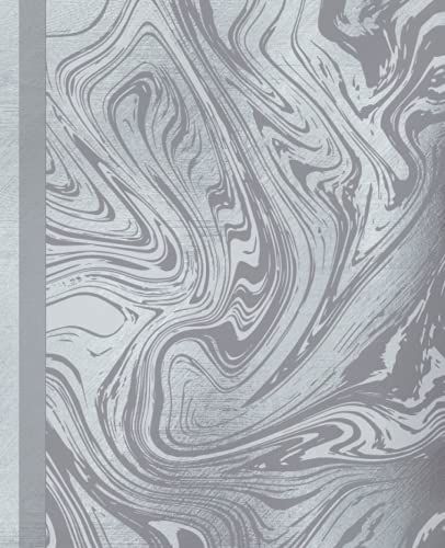 Metallic Composition Notebook: Marble Composition Notebook College Ruled, Silver Notebook, Liquid Marble Notebook, Marbled Writing Journal, Grey Swirl Notepad