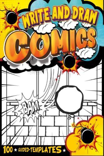Comic Practice Templates To Learn Graphic Design: Comic Book Album | Fill In Teen Comic Books | Comics Birthday Party Favors For Kids 3-5