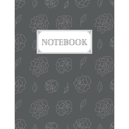 Notebook: Floral Dark Grey