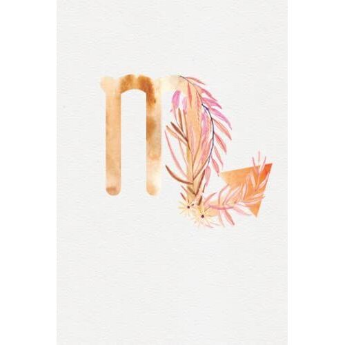 Journal: Lined Journal - Watercolor Zodiac Scorpio Cover Ruled Diary, Prayer, Gratitude, Writing, Travel, Notebook For Men Women Teens Kids - 6x9 250 Pages - Ivory Paper