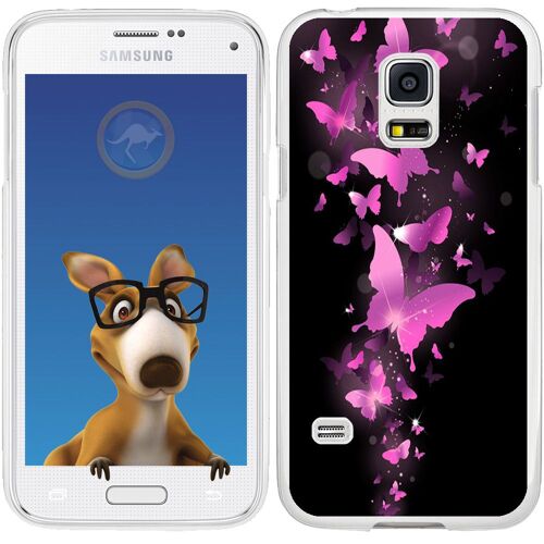 Coque Souple En Gel Transparente Pour Galaxy S5 Avec Impression Motifs Papillons