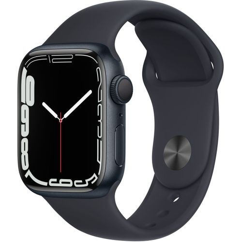 Apple Watch Series 7 (GPS) - Boitier 41 mm Aluminium Noir Minuit avec Bracelet Sport Noir Minuit