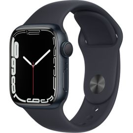 Apple Watch Series 7 (GPS) - Boitier 41 mm Aluminium Noir Minuit avec Bracelet Sport Noir Minuit