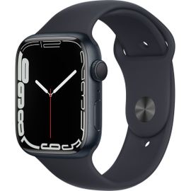 Apple Watch Series 7 (GPS) - Boitier 45 mm Aluminium Noir Minuit avec Bracelet Sport Noir Minuit