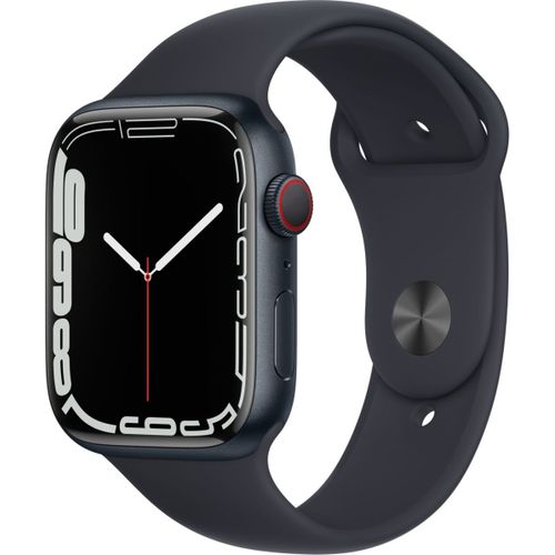 Apple Watch Series 7 (GPS + Cellular) - Boitier 45 mm Aluminium Noir Minuit avec Bracelet Sport Noir Minuit