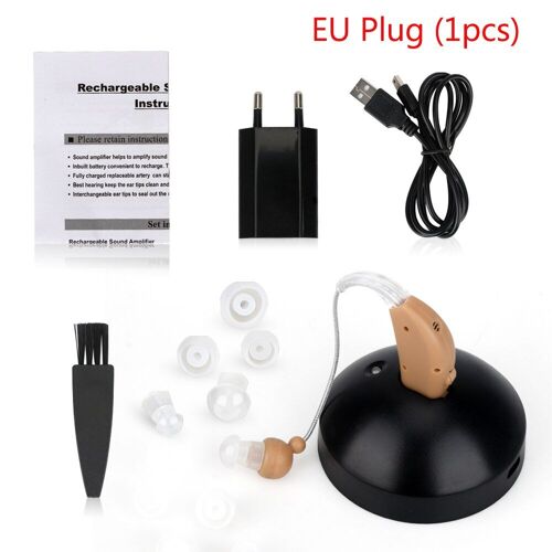 Mini appareils auditifs intra-auriculaires rechargeables USB, invisibles, ITE, amplificateur de son de tonalité réglable pour personnes âgées et sourdes