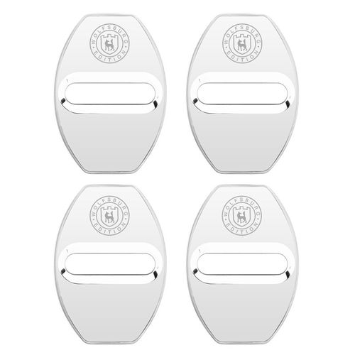 Wolfsburg-Couvercle De Serrure De Porte De Voiture,Étui Emblème,Volkswagen Golf 4,5,6,7,Passat,Tiguan,Jetta,Tdi,Accessoires De Voiture - Type 2 Silver #A