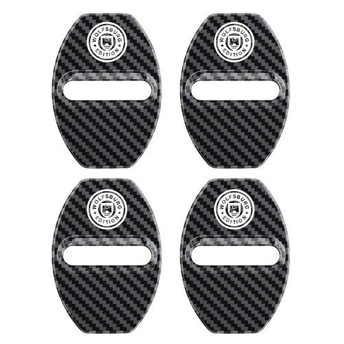 Wolfsburg-Couvercle De Serrure De Porte De Voiture,Étui Emblème,Volkswagen Golf 4,5,6,7,Passat,Tiguan,Jetta,Tdi,Accessoires De Voiture - Type 1 Carbon Fiber #B