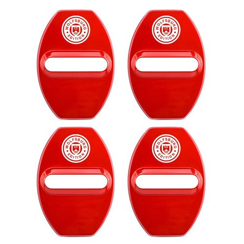 Wolfsburg-Couvercle De Serrure De Porte De Voiture,Étui Emblème,Volkswagen Golf 4,5,6,7,Passat,Tiguan,Jetta,Tdi,Accessoires De Voiture - Type 1 Red #A