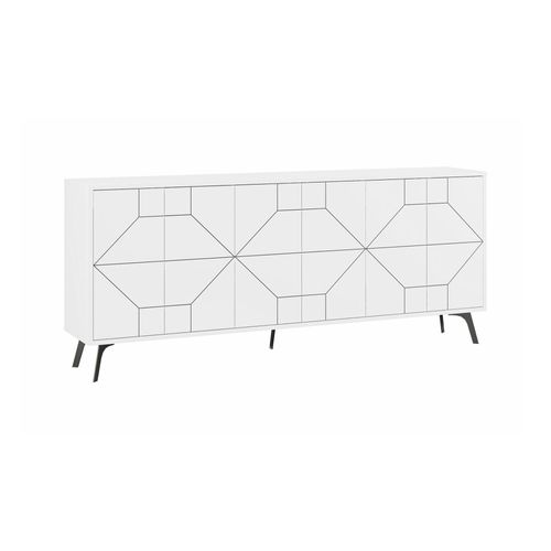 Buffet Effet Bois Blanc 184x35 Cm