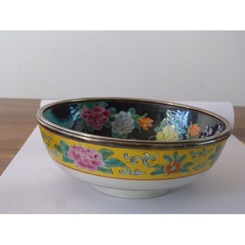 Tecuka, Porcelaine Japonaise Cerclé En Argent 