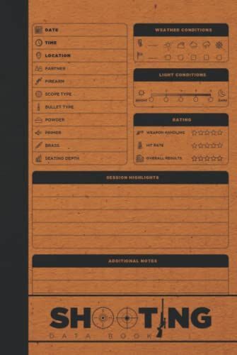 Shooting Data Book: Hardcover & Hardback Shooting Log Book With Target Diagrams - Shooting Notebook - Shooting Record Book - Long Range Shooting Logbook - Marksman Gifts