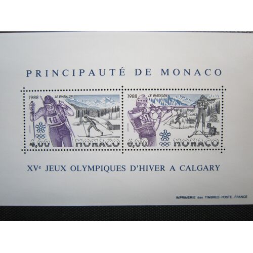 Monaco. Bloc N°40.Jeux Olympiques De Calgary (1988)