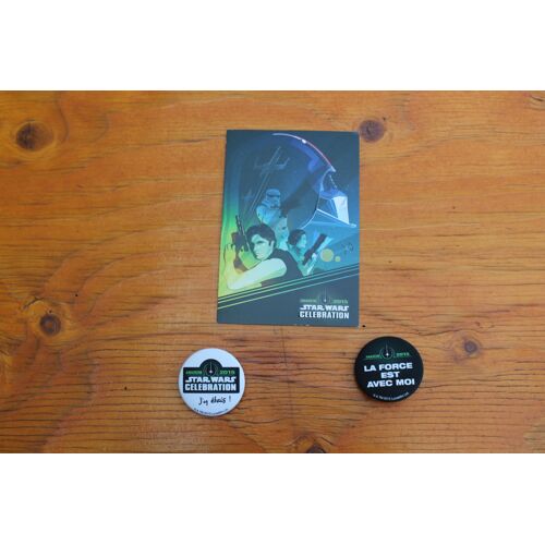 Star Wars Celebrations 2015- Lot De 2 Badges + Carton Invitation