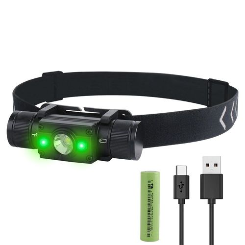 Blanc Et Vert - Lampe Frontale Étanche À Led Xm-L2 Xpe, Alimentée Par Batterie Rechargeable De Type C, 7 Modes D'éclairage, Idéale Pour Le Camping Et La Chasse, 18650