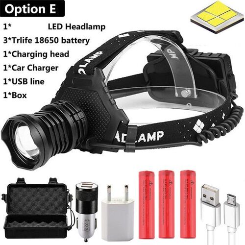 Xhp90.3 - Lampe Frontale Led Haute Puissance, Nouveau Modèle, Xhp90.3 600000, Xhp90, 34w, Rechargeable Par Usb Phare Led, Fonction Zoom, 18650 Lm