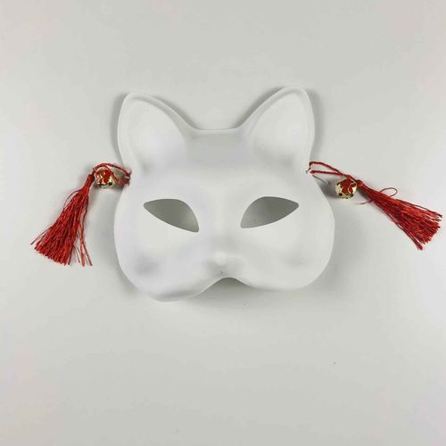 Masque De Renard Chat Peint À La Main,Accessoire De Cosplay,Demi-Visage,Japonais,Monténégro De Démons,Festival D'halloween,Mascarade Tim
