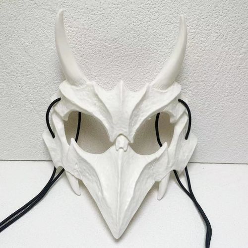 Masques Japonais En Cuir Pu Enracinés Avec Ceinture Élastique,Cosplay,Accessoires De Costume De Fête D'halloween