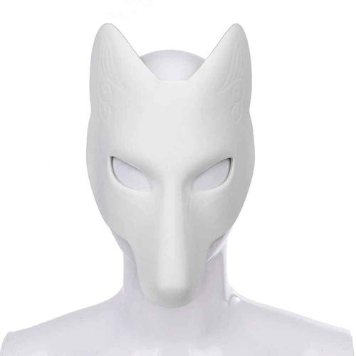 Masques Japonais En Cuir Pu Enracinés Avec Ceinture Élastique,Cosplay,Accessoires De Costume De Fête D'halloween