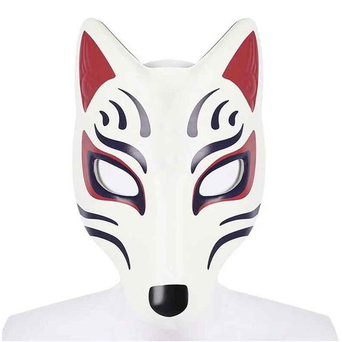 Masques Japonais En Cuir Pu Enracinés Avec Ceinture Élastique,Cosplay,Accessoires De Costume De Fête D'halloween