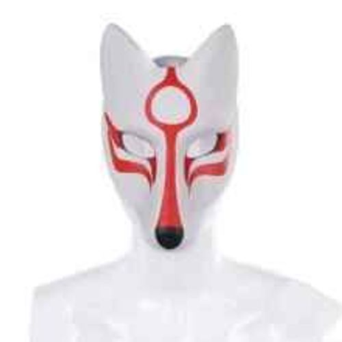 Masques Japonais En Cuir Pu Enracinés Avec Ceinture Élastique,Cosplay,Accessoires De Costume De Fête D'halloween