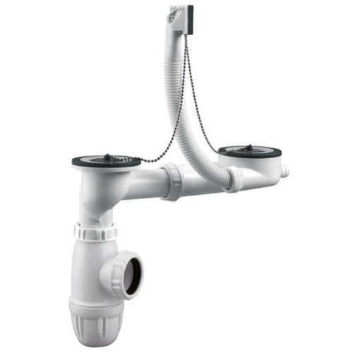 Ensemble en plastique blanc pour éviers inox 2 cuves - VALENTIN - 78450000000