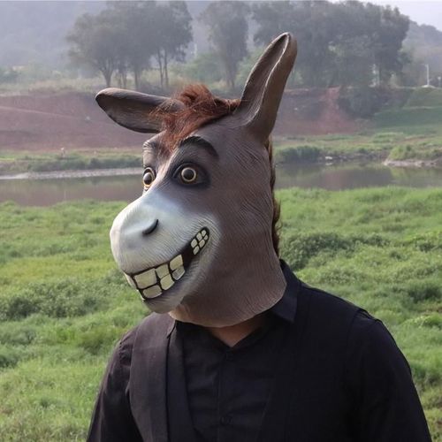 Masque Intégral En Latex Pour Adultes,Accessoires De Zoo,Cosplay D'halloween,Olympiques De Mascarade,Tête De Cheval Matkey,Rhde Fête De Vacances,Masque D'animal