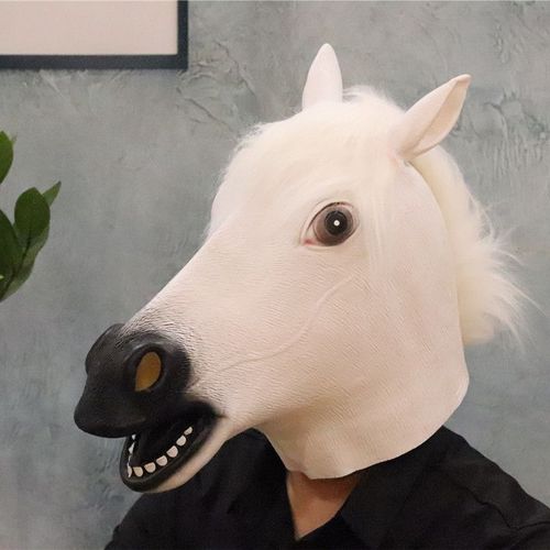 Masque Intégral En Latex Pour Adultes,Accessoires De Zoo,Cosplay D'halloween,Olympiques De Mascarade,Tête De Cheval Matkey,Rhde Fête De Vacances,Masque D'animal