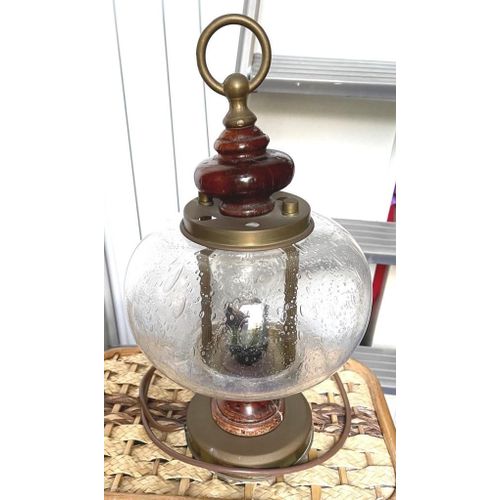 Lampe Ancienne Ronde - Verre Aspect Gouttes D'eau